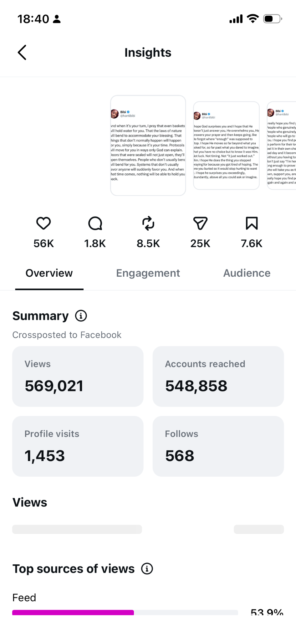 Instagram 90-day insights screenshot
