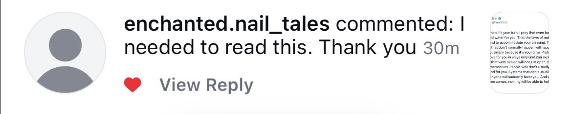 Full reader message screenshot